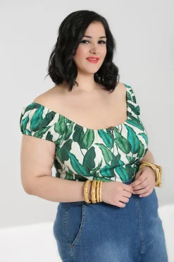 Hell Bunny Rainforest Top Ivory Outlet