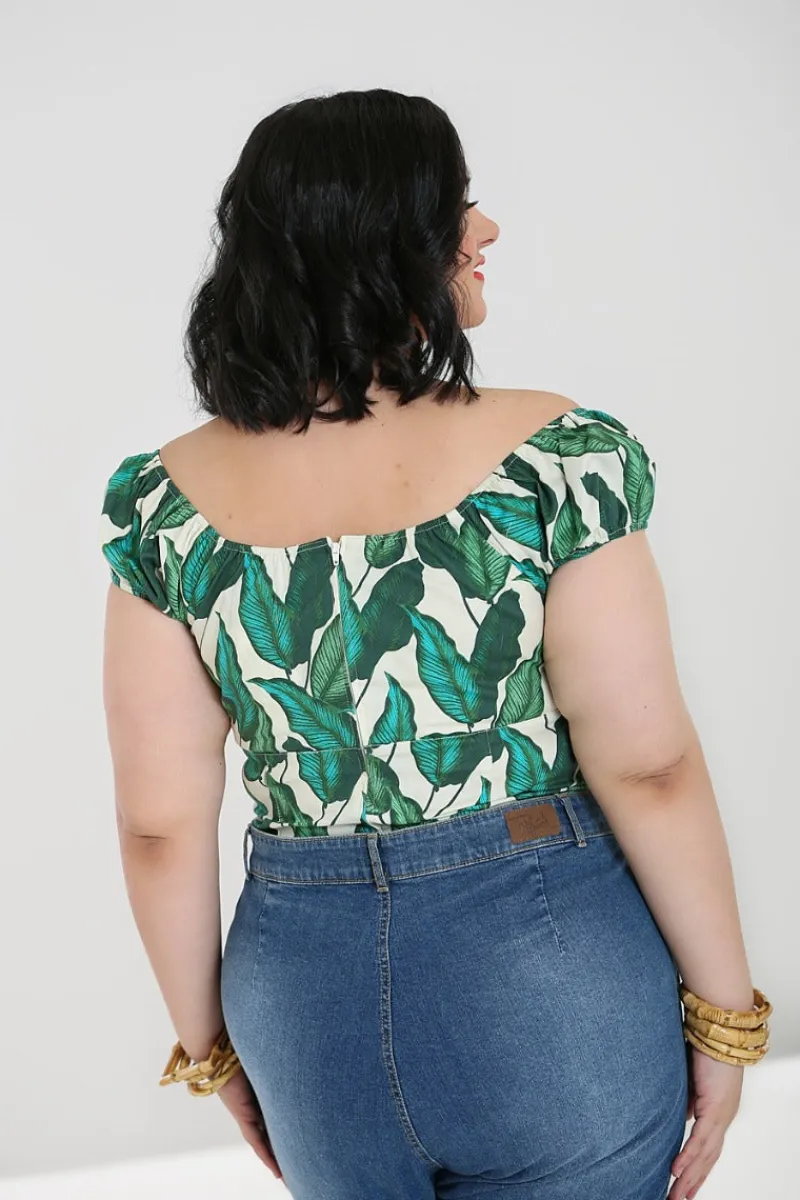 Hell Bunny Rainforest Top Ivory Outlet