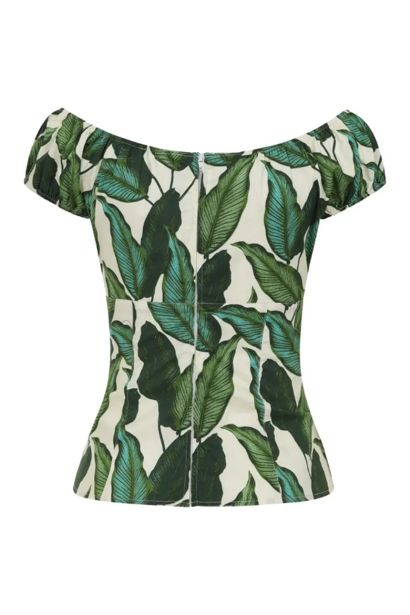 Hell Bunny Rainforest Top Ivory Outlet