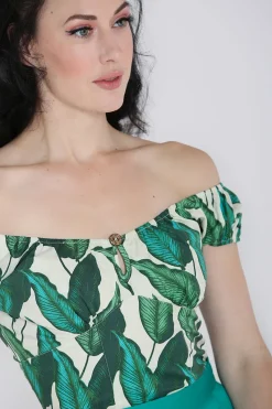 Hell Bunny Rainforest Top Ivory Outlet