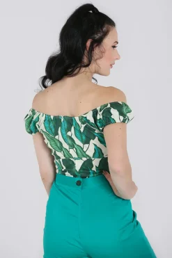 Hell Bunny Rainforest Top Ivory Outlet