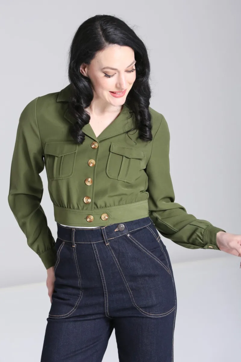 Hell Bunny Ravenwood Jacket Khaki