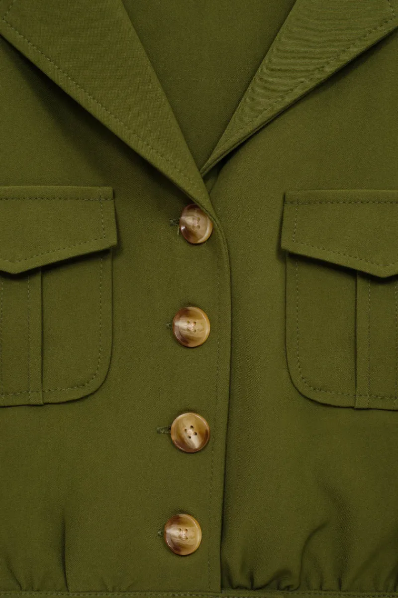 Hell Bunny Ravenwood Jacket Khaki