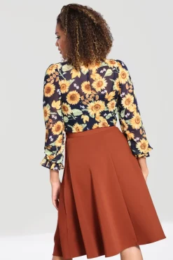 Hell Bunny Ravenwood Skirt Brown Hot