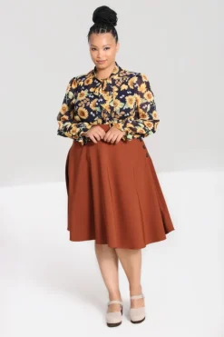 Hell Bunny Ravenwood Skirt Brown Hot