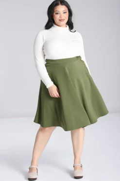 Hell Bunny Ravenwood Skirt Khaki Sale