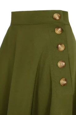 Hell Bunny Ravenwood Skirt Khaki Sale
