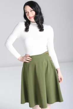 Hell Bunny Ravenwood Skirt Khaki Sale
