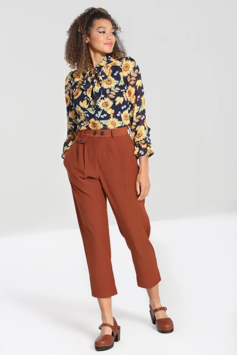 Hell Bunny Ravenwood trousers Brown Outlet