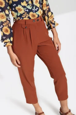 Hell Bunny Ravenwood trousers Brown Outlet