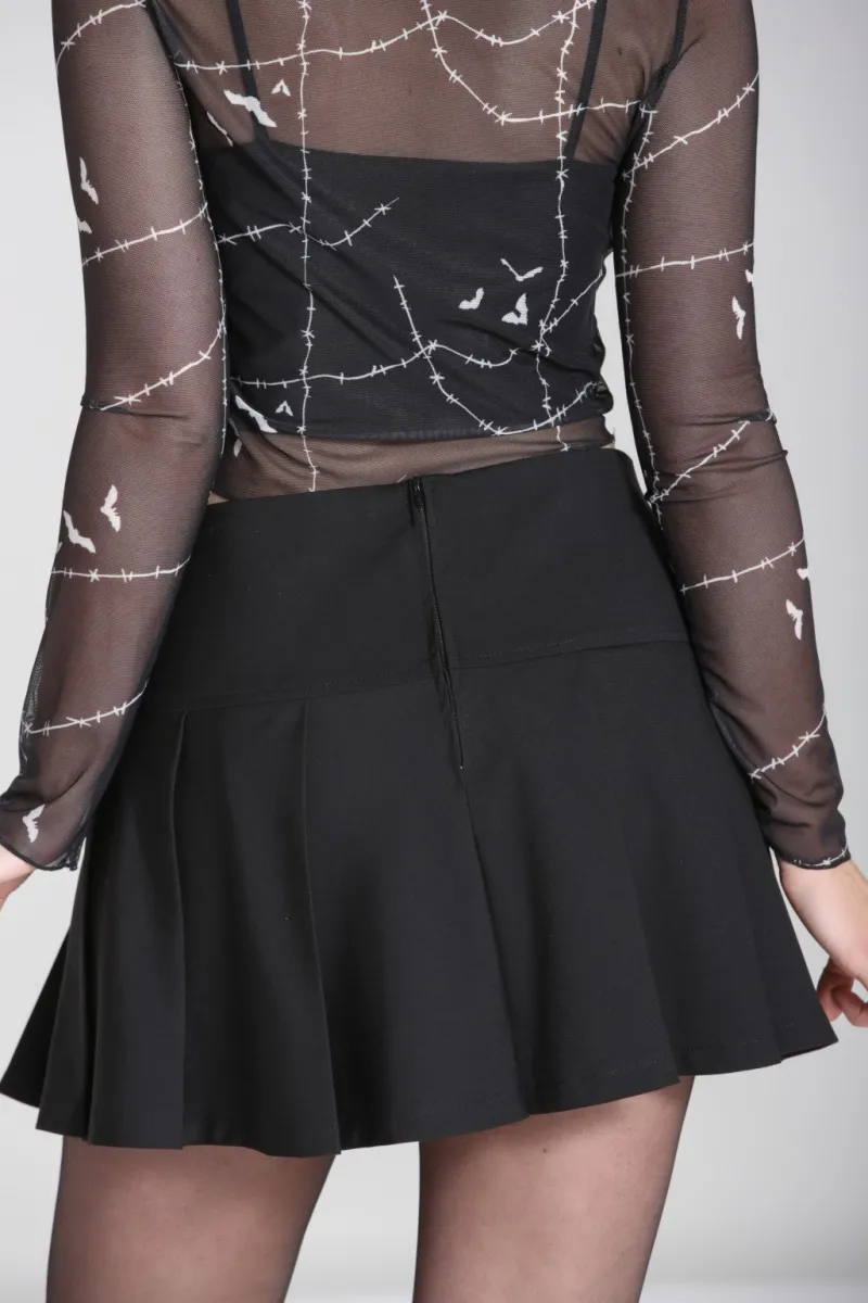 Hell Bunny Rebellion Skirt Black