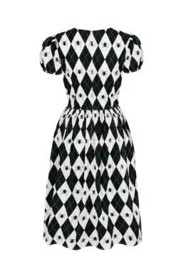 Hell Bunny Regina Dress Black/White Hot