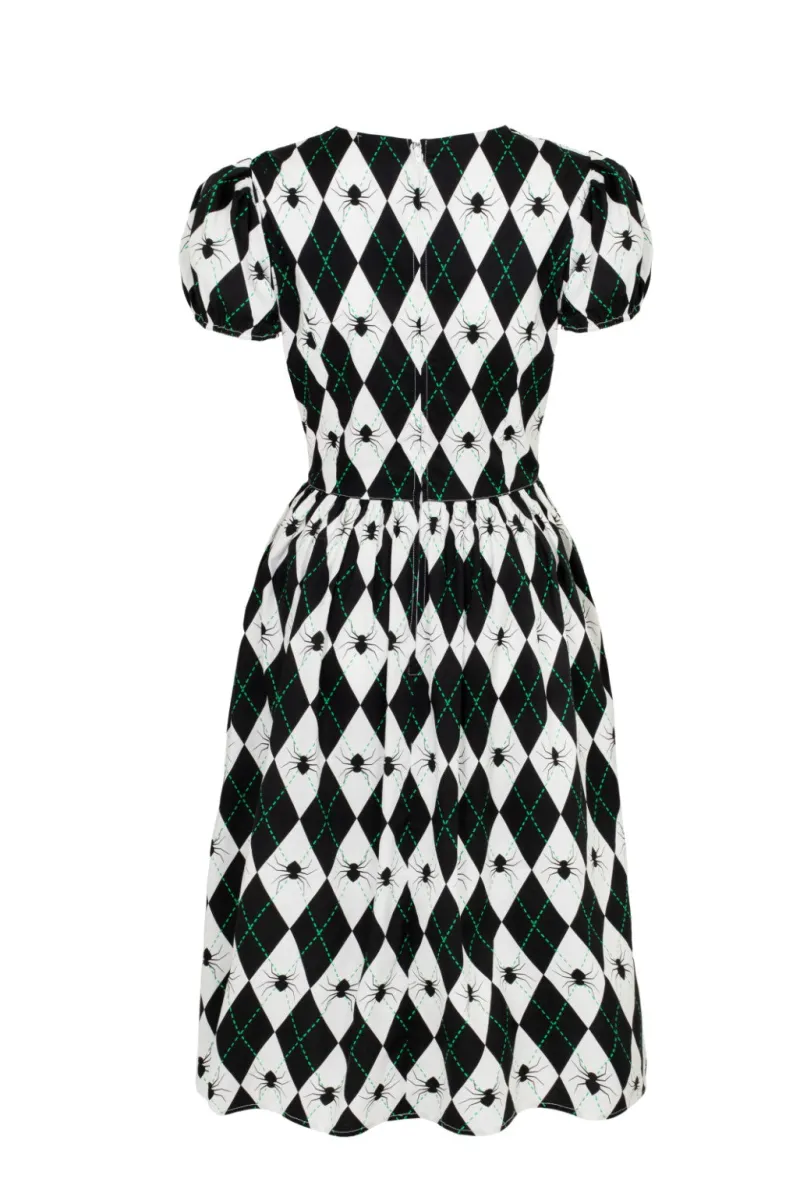 Hell Bunny Regina Dress Black/White Hot