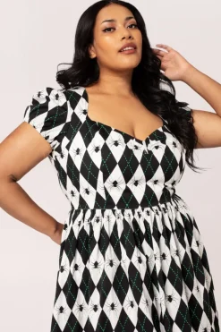 Hell Bunny Regina Dress Black/White Hot
