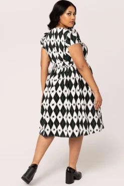 Hell Bunny Regina Dress Black/White Hot