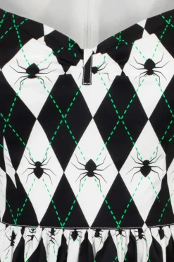 Hell Bunny Regina Dress Black/White Hot