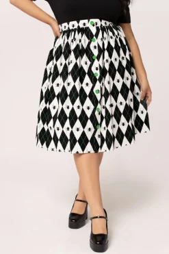 Hell Bunny Regina Skirt Black/White Discount