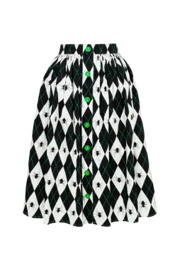 Hell Bunny Regina Skirt Black/White Discount