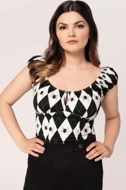 Hell Bunny Regina Top Black/White Best