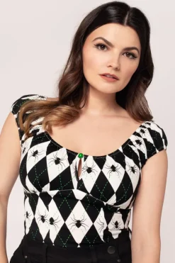 Hell Bunny Regina Top Black/White Best