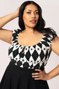 Hell Bunny Regina Top Black/White Best