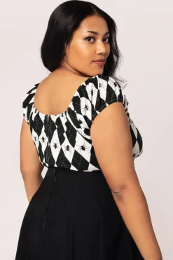 Hell Bunny Regina Top Black/White Best