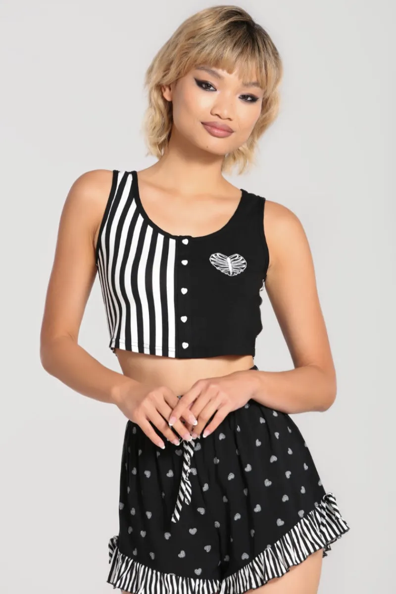 Hell Bunny Ribcage Crop Top Black Best