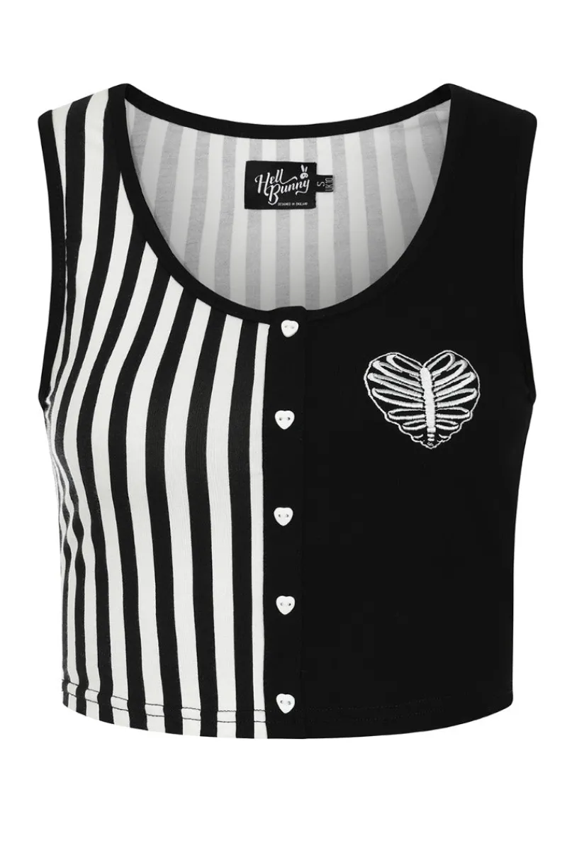 Hell Bunny Ribcage Crop Top Black Best