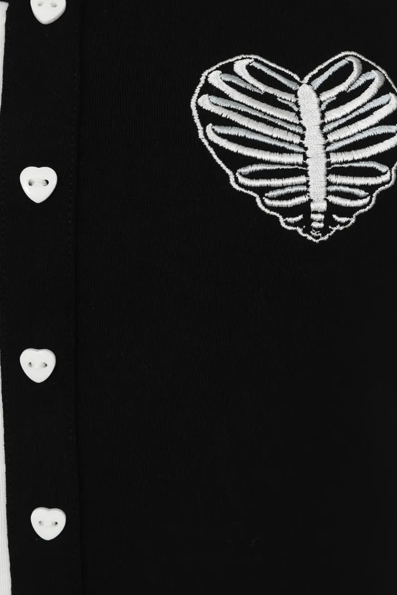 Hell Bunny Ribcage Crop Top Black Best