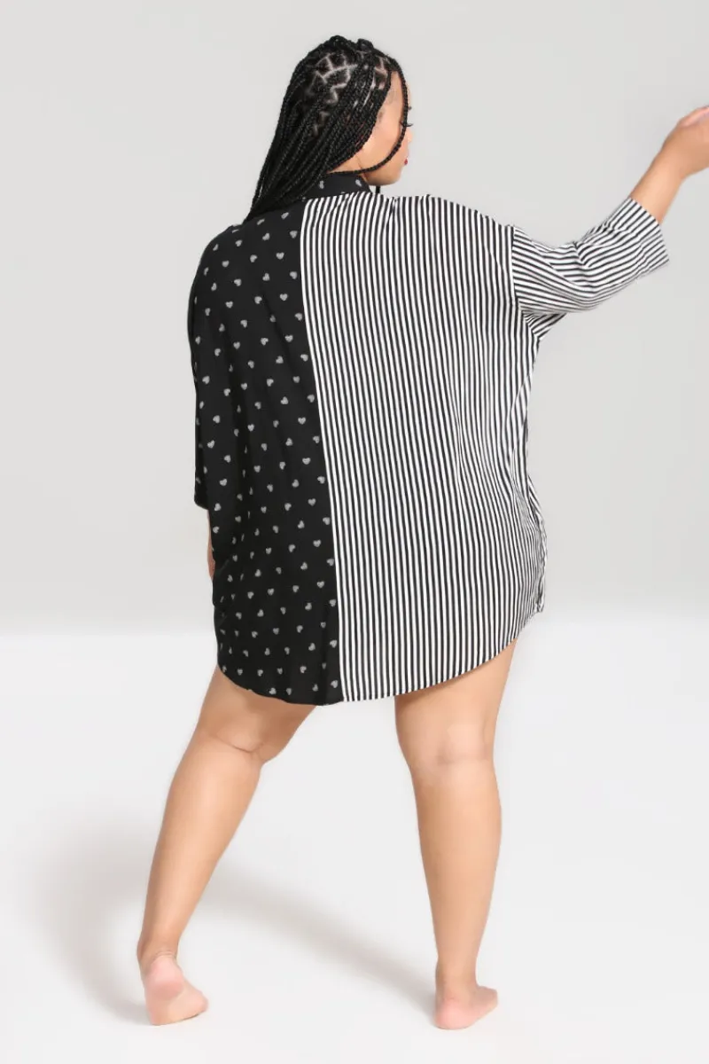 Hell Bunny Ribcage Oversized Shirt Black Outlet