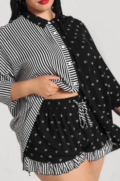 Hell Bunny Ribcage Oversized Shirt Black Outlet