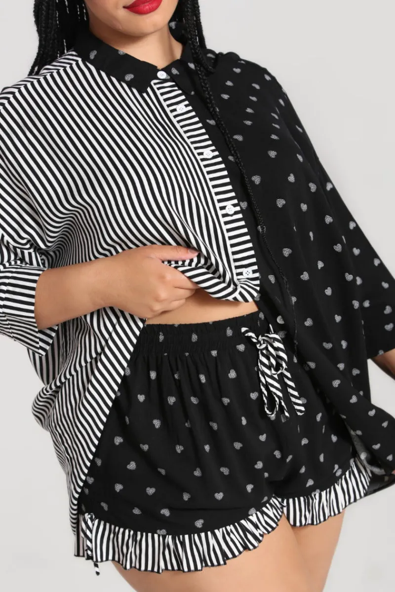 Hell Bunny Ribcage Oversized Shirt Black Outlet