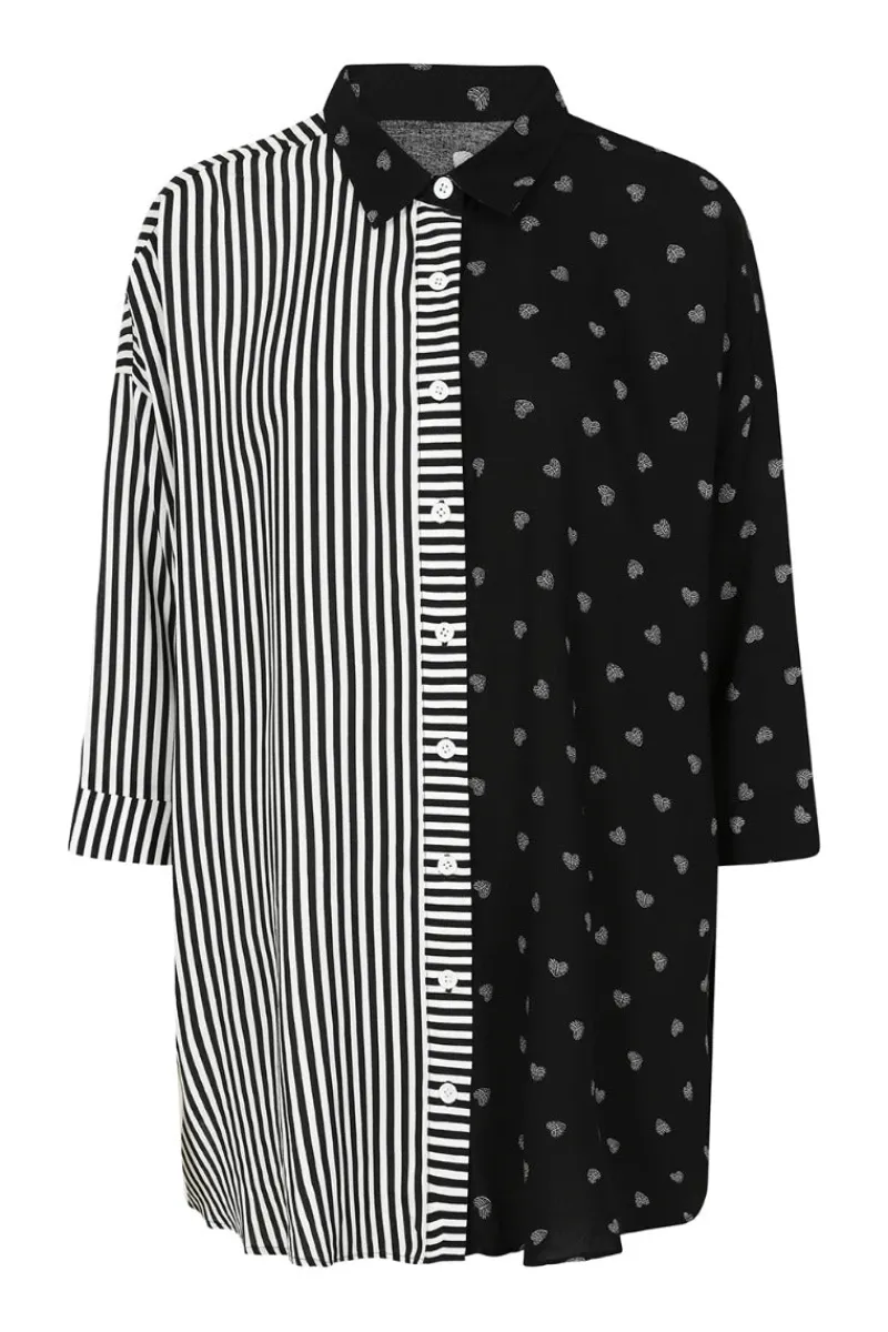 Hell Bunny Ribcage Oversized Shirt Black Outlet