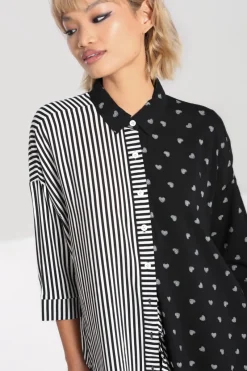 Hell Bunny Ribcage Oversized Shirt Black Outlet