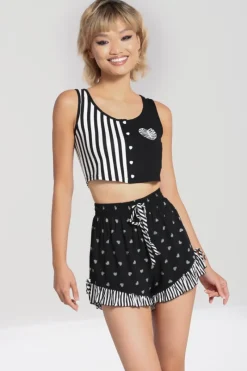 Hell Bunny Ribcage Shorts Black Hot