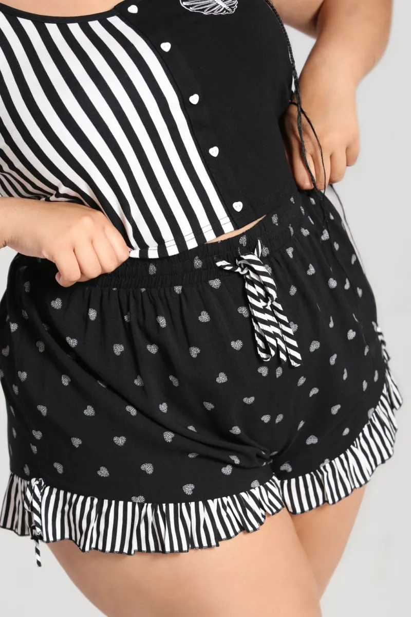 Hell Bunny Ribcage Shorts Black Hot