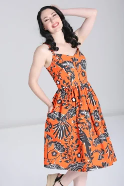 Hell Bunny Rio Dress Orange Hot