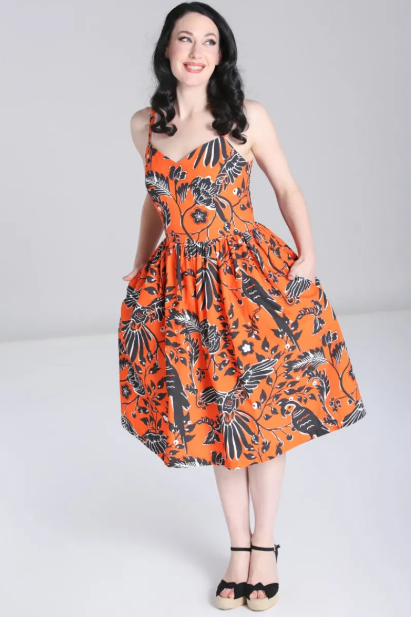 Hell Bunny Rio Dress Orange Hot