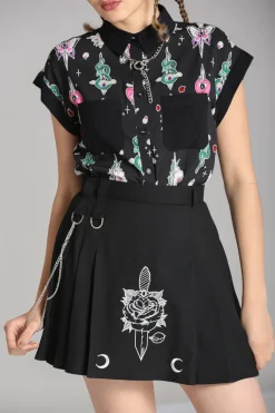 Hell Bunny Roesia Skirt Black New
