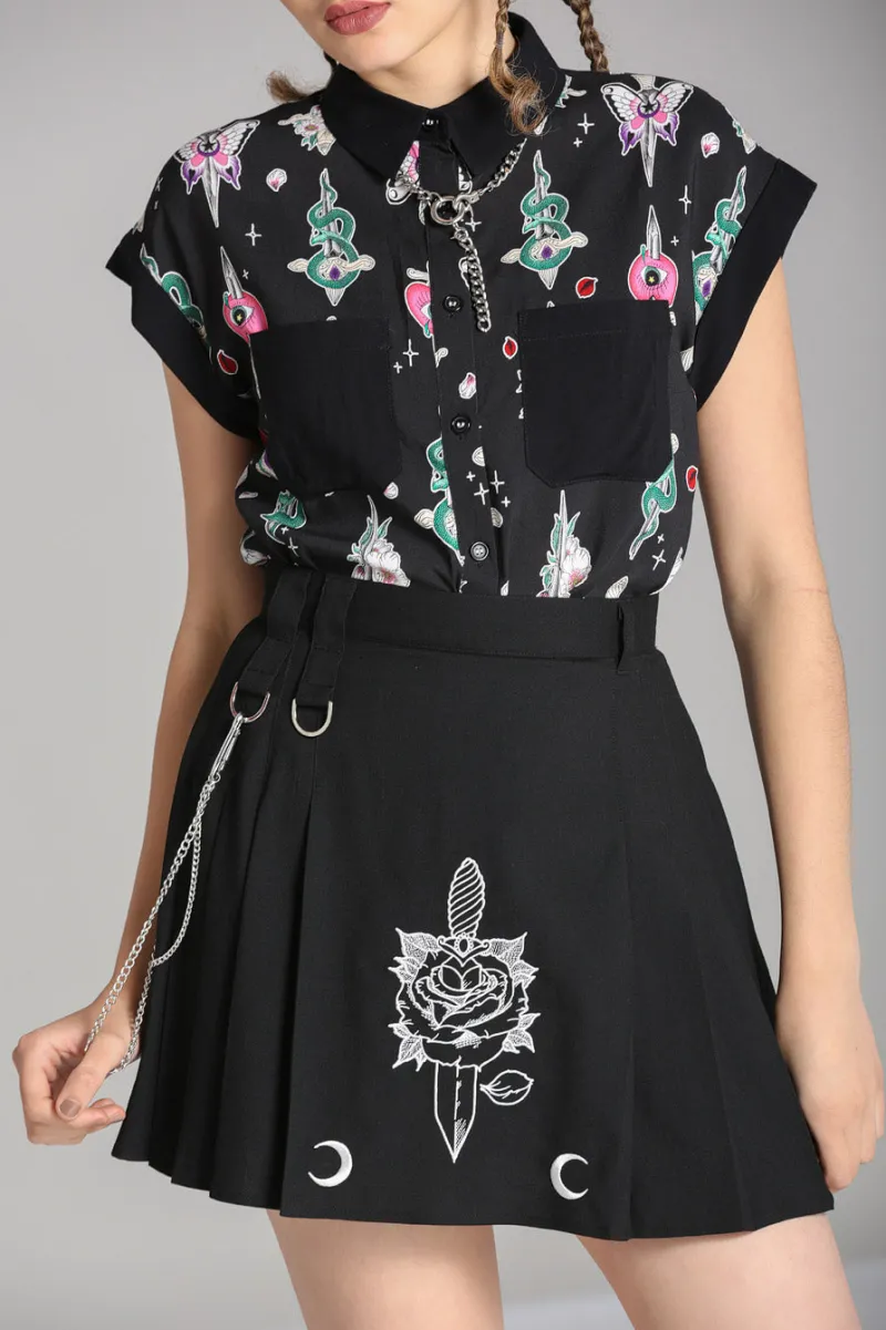 Hell Bunny Roesia Skirt Black New