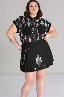 Hell Bunny Roesia Skirt Black New