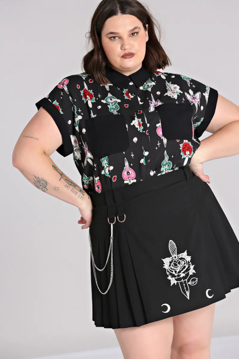 Hell Bunny Roesia Skirt Black New