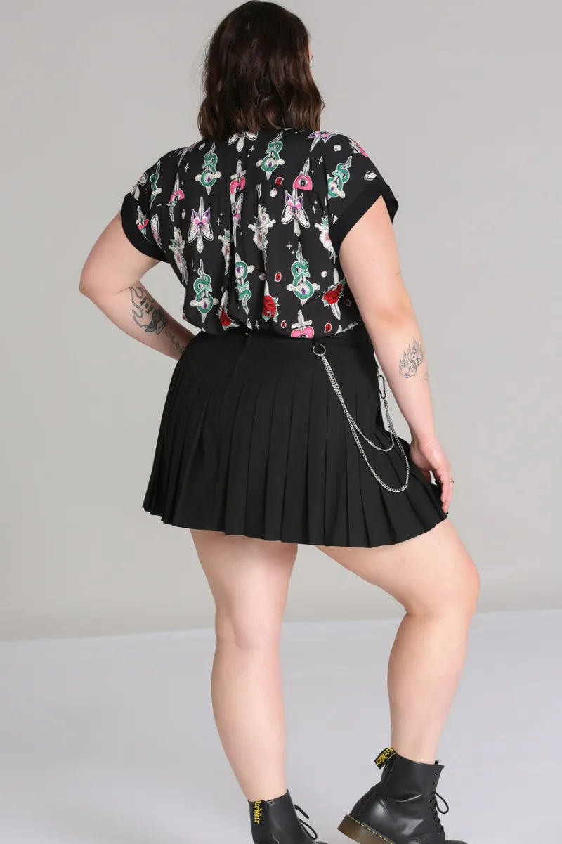 Hell Bunny Roesia Skirt Black New