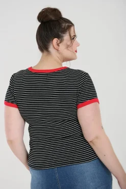 Hell Bunny Rose Heart Top Black Clearance