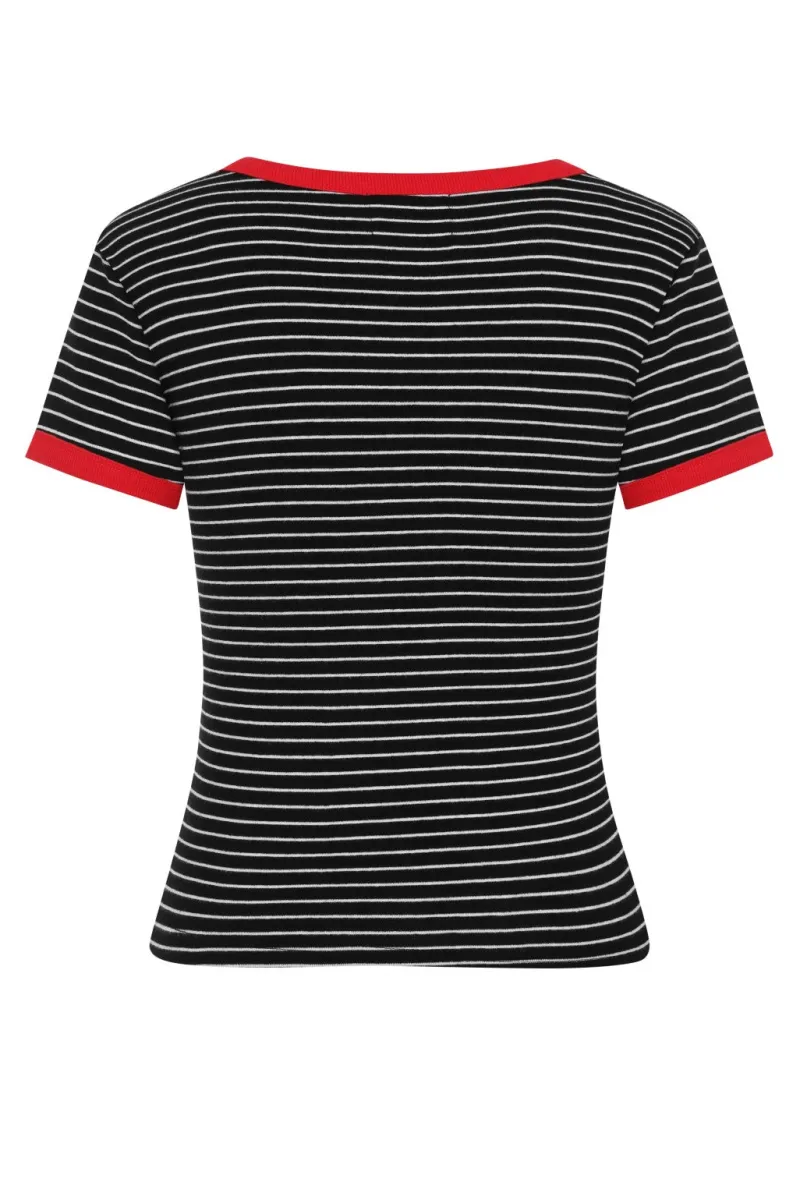 Hell Bunny Rose Heart Top Black Clearance