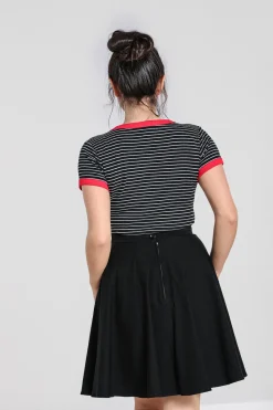 Hell Bunny Rose Heart Top Black Clearance