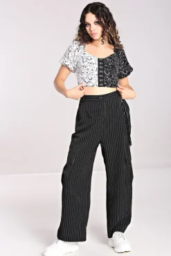 Hell Bunny Safety Pin Crop Top Black