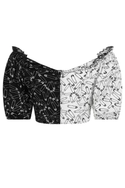 Hell Bunny Safety Pin Crop Top Black