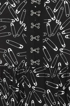 Hell Bunny Safety Pin Dress Black Clearance