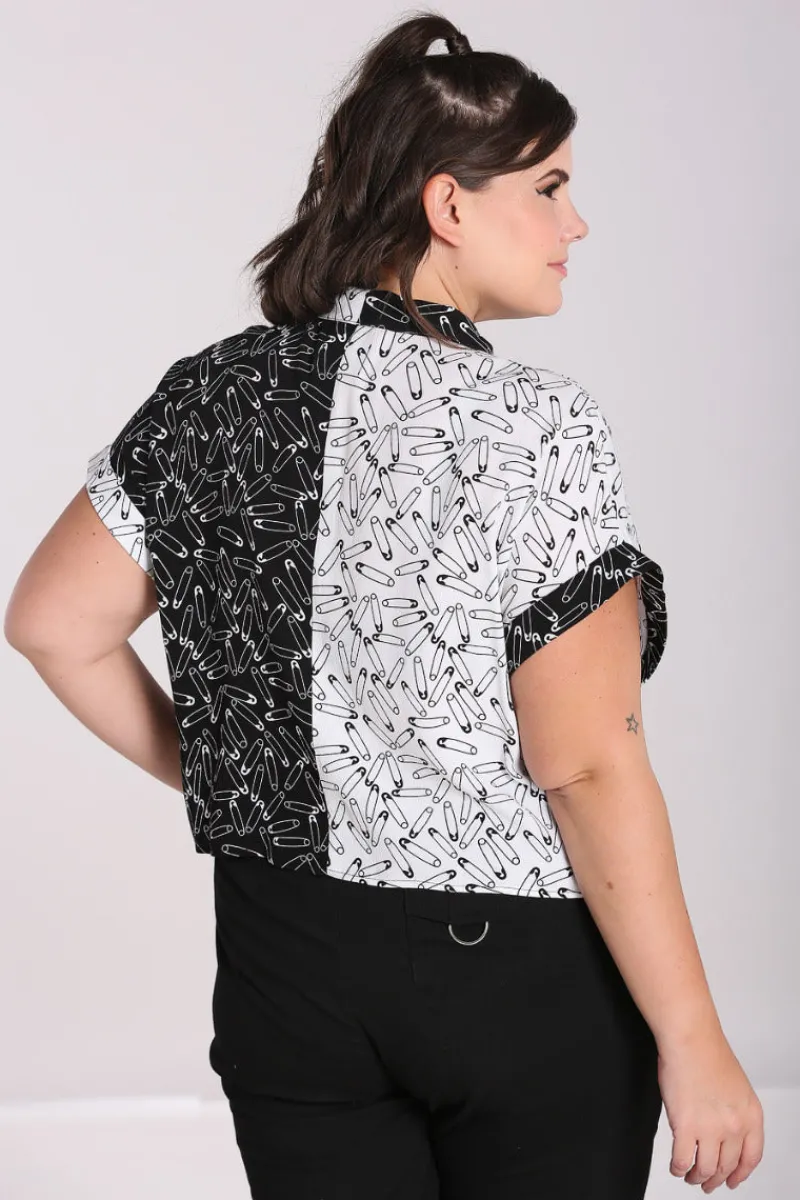 Hell Bunny Safety Pin Shirt Black Best